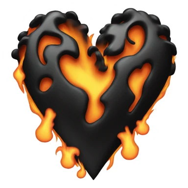 Love heart with black flame sticker