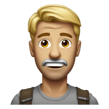 Man with exaggerated jaw dropped sticker