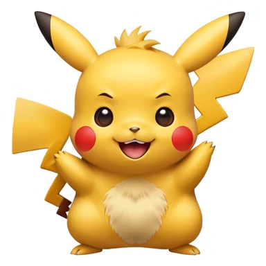 happy excited Pikachu with big smile sticker