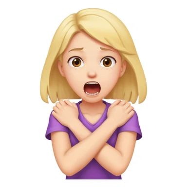 Arms crossed holding neck screaming girl sticker