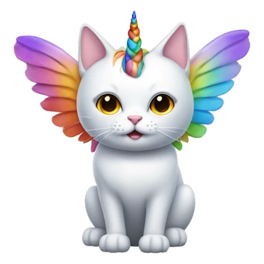 rainbow cat with wings and a unicorn horn sticker