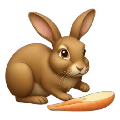 brown rabbit a eating sticker