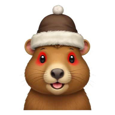 a capybara in a New Year's hat sticker