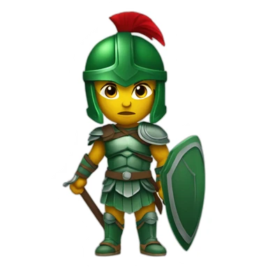 Green spartan warrior   sticker