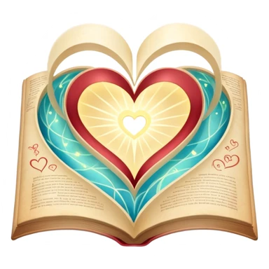 Magical glowing folded map with luminous heart pathways and ethereal light rays, symbolizing magical exploration of love patterns sticker