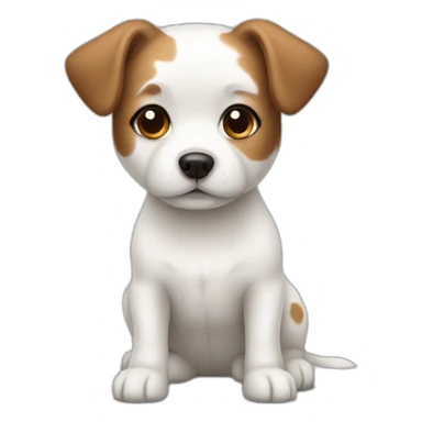 little white dog with little brown spots sticker