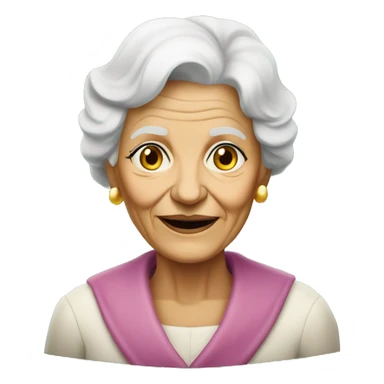 elderly woman holding a sign that says: PARABENS PELO BELO RP sticker