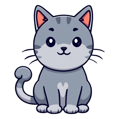 Grey cat sticker