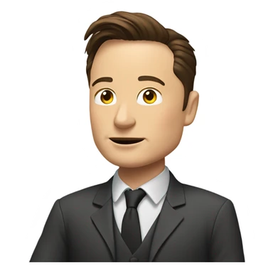 Elon musk holding his hand 120 degrees upwards with an open hand sticker