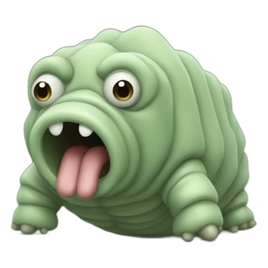 Tardigrade that looks scared because it did something wrong sticker
