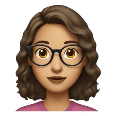 brunette girl with medium hair growth wearing glasses and a large spot on her nose sticker