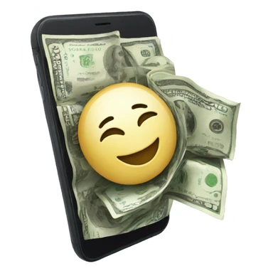iPhone with happy face and money  sticker
