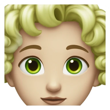 Lovely fase with green hart eyes sticker