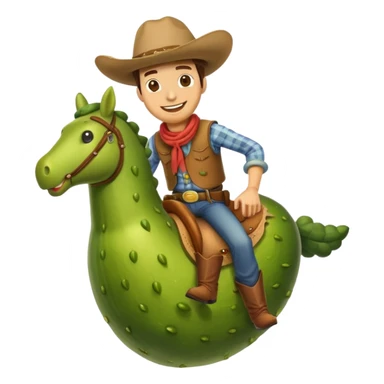 Cowboy riding a pickle sticker
