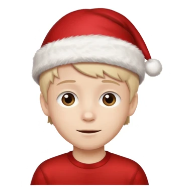 Christmas hat on a cute boy head sticker