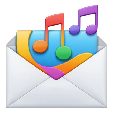 Mail with music note stamp sticker