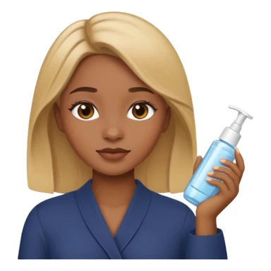 dark blond girl doing skincare sticker