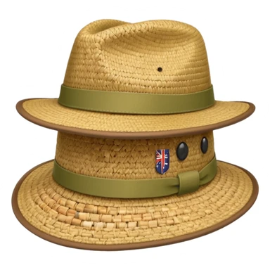 Austrailian bush hat with cork hanging down sticker