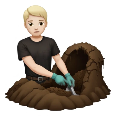 A person digging a grave sticker