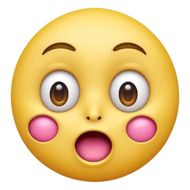 A 3D glossy yellow emoji face with a horrified expression, only large wide-open eyes, wide-open mouth, raised eyebrows, no nose, no ears, hands against its pink cheeks, vector style, black background, high quality, soft studio lighting sticker