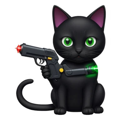 Black Cat with a horrible laser gun sticker