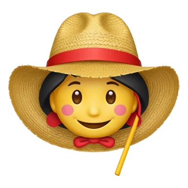 Fait moi cette emoji 🏴‍☠️ parfait maintenant rajoute un chapeau de paille avec un fil rouge c'est tout  sticker