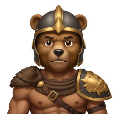 a bear Roman Gladiator, half upper body sticker