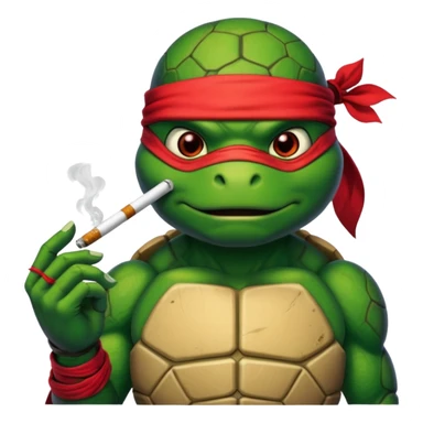 Ninja turtle smoking marijuana sticker