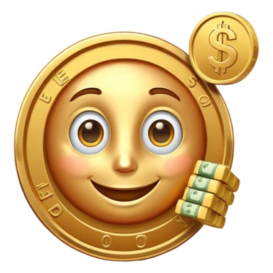 penny coin mascot with a cute face, money savvy, financial advisor character with dollar sign eyes sticker