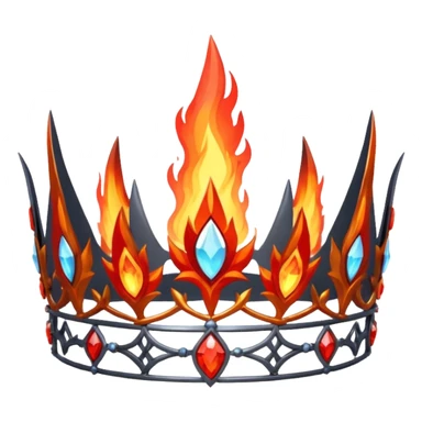 fantasy magic tiara of fire and ash low poly sticker