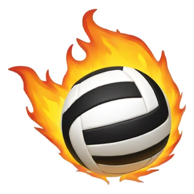volleyball on fire  sticker