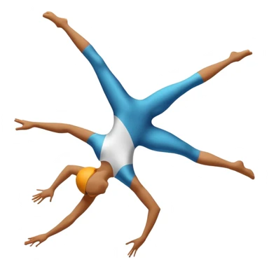 A dynamic emblem symbolizing acrobatic sports, featuring an abstract representation of an acrobat mid-performance, performing a graceful flip or aerial pose. The emblem should incorporate sleek lines and shapes that evoke motion and precision, with a clean, professional look. sticker