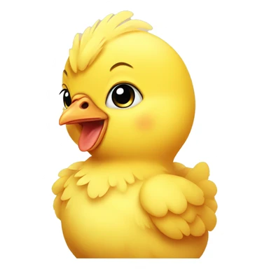 yellow cute baby chicken sticker