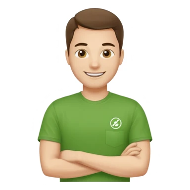 manager of delivery company in green t-shirt sticker
