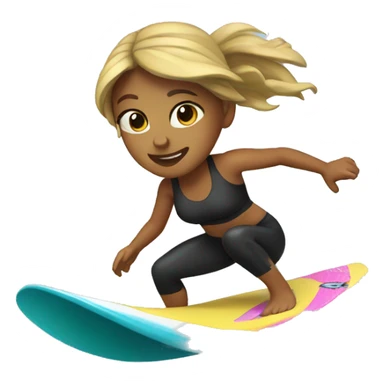 Girl wake surfing  sticker