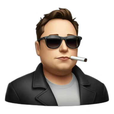 fat elon musk smoking in dark glasses sticker