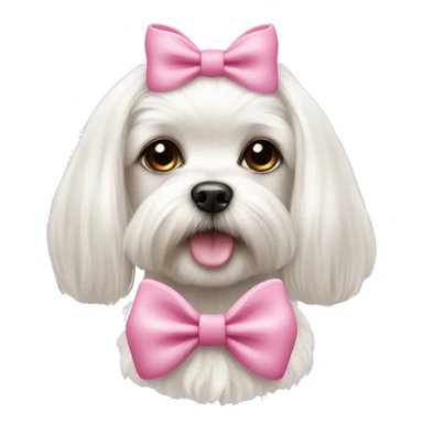 Maltese dog with a pink bow girl sticker