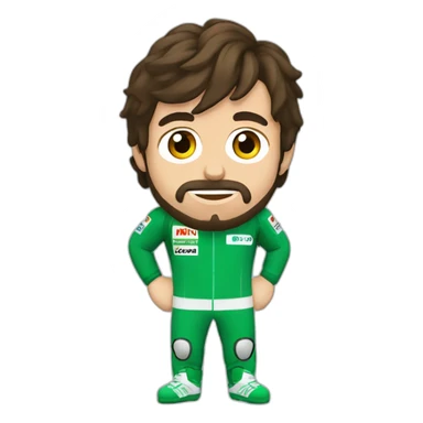 Fernando alonso con ropa verde sticker
