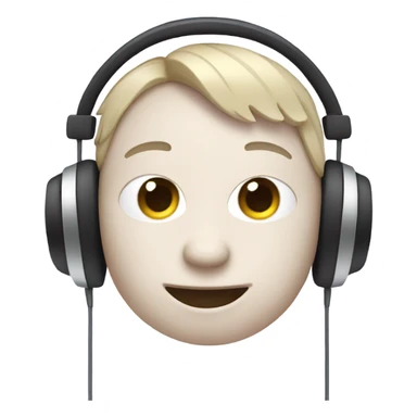 Anemone with headphones sticker