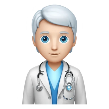 medical robot with a doctor's coat and a stethoscope sticker