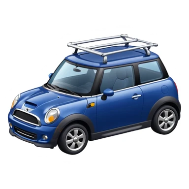 Dark blue mini with roof bars sticker