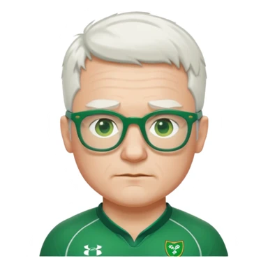 irish rugby player with very short white hair and green glasses sticker