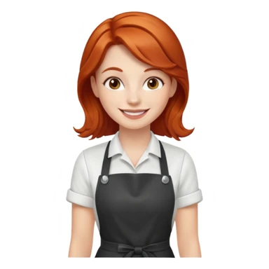 Redhead barista girl sticker