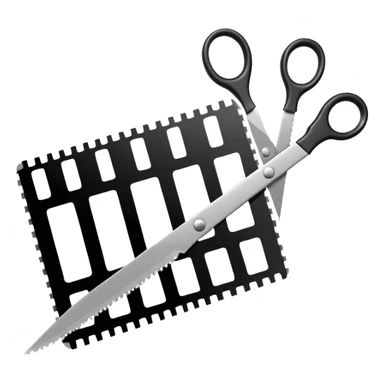 film strip with scissors cutting it sticker