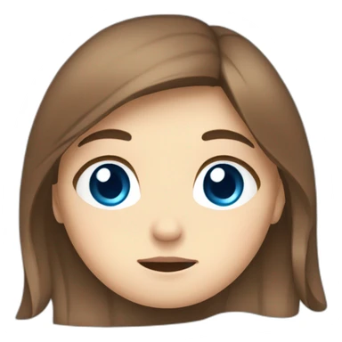 Girl with brown hair white skin blue eyes doing a facepalm sticker