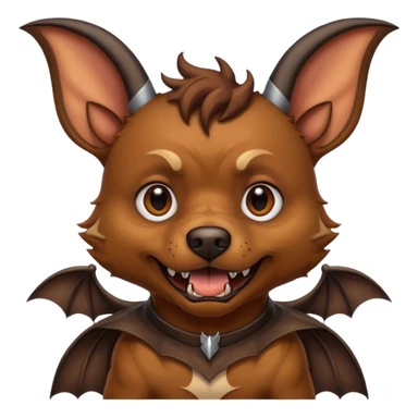 dog with horns and bat wings sticker