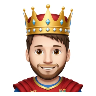 messi with a king crown sticker