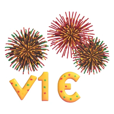 lucky 7 with fireworks and Brazilian and Mexican motifs sticker