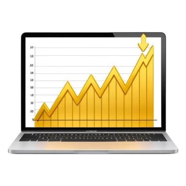 golden increasing chart on mac book screen sticker