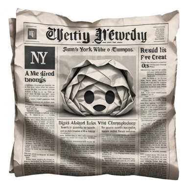 generate realistic detailed news paper NY sticker